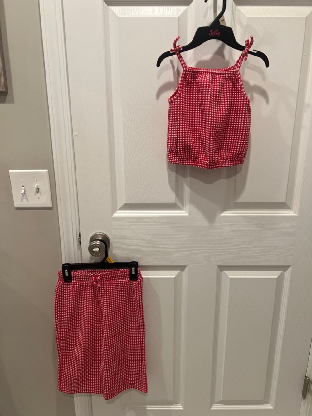 Old Navy Red and White Gingham Tank & Pant set